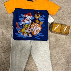 Nickelodeon Paw Patrol Orange and Blue T-Shirt with Gray Pants